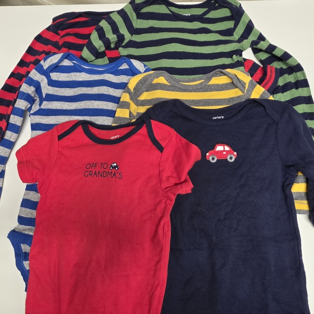 Carter's Striped and Graphic Bodysuits Set 6 Pieces 24 M